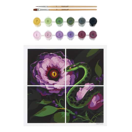 Flower & Snake Paint-by-Number Gallery Mini Kit by Artist's Loft®